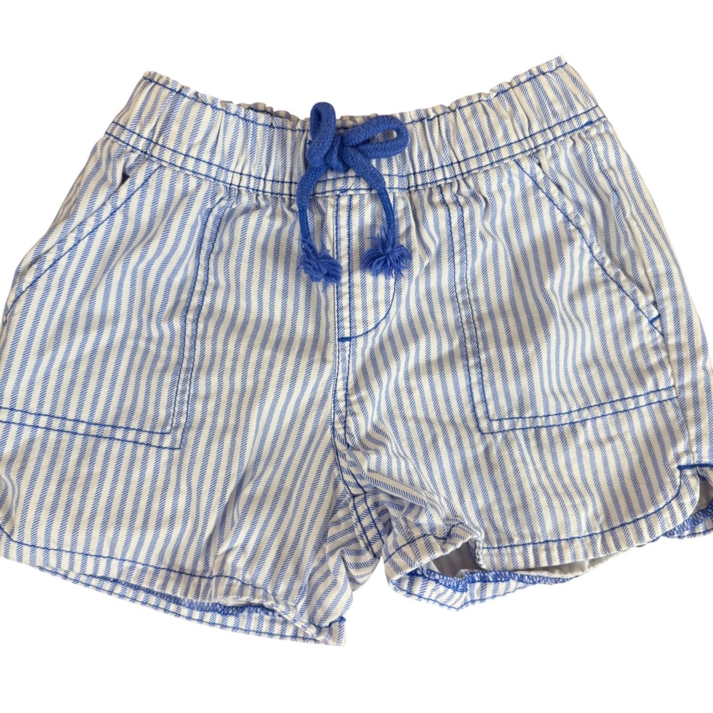 SALE Gap Kids Girls Blue White Striped Shorts Elastic Waist Summer Beach‎ Casual